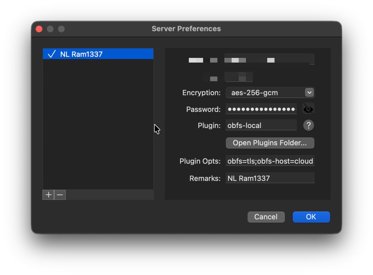 Настройка Shadowsocks на macOS